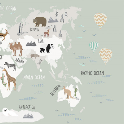 Tapet- world map green