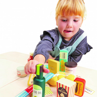 Set produse alimentare din supermarket, din lemn premium - SUPERMARKET GROCERY SET