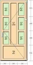 Portoncino entrata PVC Rehau, 1 anta, con modello, 950 x 2100, colore LEGNO STANDARD