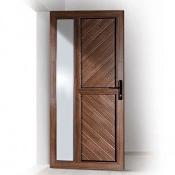 Portoncino PVC Rehau, modello VENEZIA, colore noce 900 x 2100, completa, pronta per montaggio, MODELLO COLORE