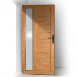 Portoncino PVC Rehau, modello ROMA, colore quercia dorata, noce 950 x 2100, completa, pronta per montaggio