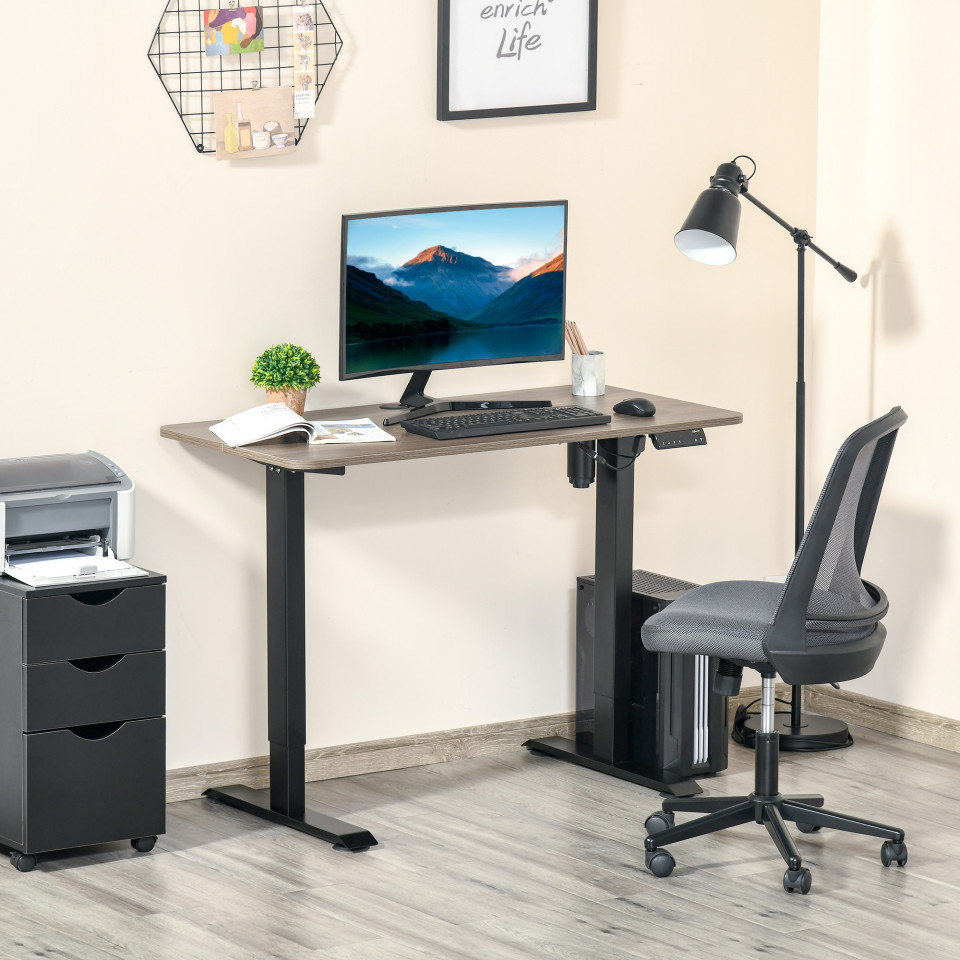 Secretária elétrica de pé Mesa ajustável em altura para escritório com 4 teclas de memória automática inteligente 120x60x72-116