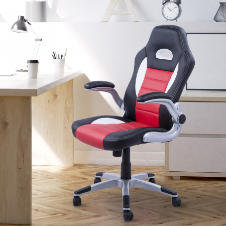 HOMCOM Cadeira de escritório ergonômica Altura ajustável Com 5 rodas 71x64x109-119 cm