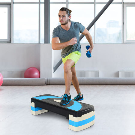 HomCom Step de Aeróbica e Fitness tipo Tábua Plataforma Stepper para Desporto e Ginásio com Altura Regulável a 3 Níveis Peso 150kg