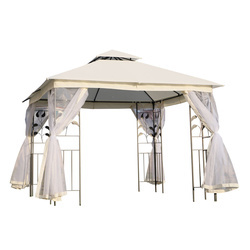 Outsunny Grandes tendas ao ar livre com rede mosquiteira Gazebo elegante para jardim 3x3m