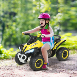 HOMCOM Quadriciclo andarinho para crianças acima de 18 meses com luzes e música 67.5x38x44 Amarelo