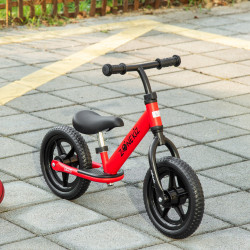 HOMCOM Bicicleta sem Pedais para Crianças acima de 3 Anos com Assento e Guiador Ajustáveis Bicicleta de Equilíbrio Infantil com Estrutura de Aço 89x37x55-60cm Vermelho