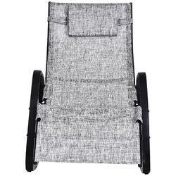 Outsunny Cadeira de balanço ao ar livre com encosto e apoio para pés Ajustável em cinza