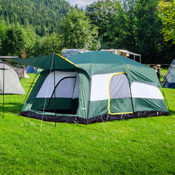Outsunny Tenda de Acampamento Familiar 8-10 Pessoas Portátil e Impermeável com Saco de Transporte 4.3x3x2m
