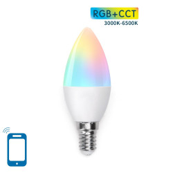 Lâmpada Smart LED WiFi RGB+CW E14 C37 7W Aigostar