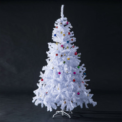 HomCom Árvore Branca de Natal Φ105x180cm com enfeites