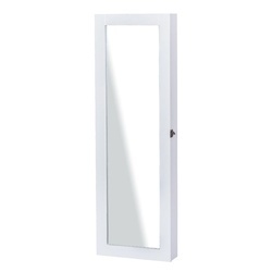 HomCom Espelho guarda-joias Branco MDF 37 x 9,5 x 112 cm