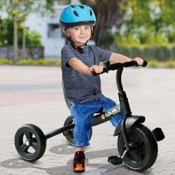Triciclo para Crianças a partir dos 18 Meses– Cor: Preto– Ferro, Plástico e Tela– 74 x 49 x 55 cm