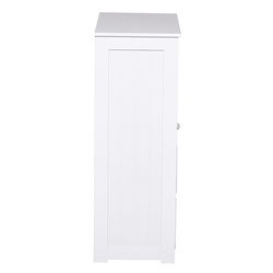 kleankin armário de madeira para o banheiro ou entrada de móveis de madeira moderno organizador 1 portas e 4 gavetas cor branca 56x30x83cm