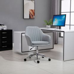 Vinsetto Cadeira de escritório ergonômica giratória ajustável em altura elegante Carga 120 kg 61x59x86-96 cm Cinza