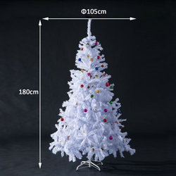 HomCom Árvore Branca de Natal Φ105x180cm com enfeites
