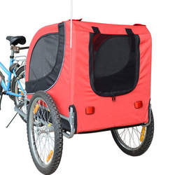 Homcom Atrelado para Bicicleta com Refletores e Bandeira para Animal de estimação tipo Cão - Vermelho e preto - 130x90x110 cm