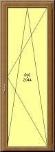 Porta balcone PVC Rehau, 1 anta, 800 x 2200, colore legno standard