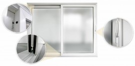 Infissi PVC alzanti scorrevoli Rehau Geneo 2500 x 2200, colore Bianco