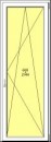 Porta balcone PVC Rehau, 1 anta, 800 x 2200, colore legno standard