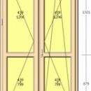 Porta balcone 2 ante Rehau, 1200 x 2200, colore legno non standard