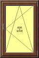 Finestra PVC Rehau 1 anta 800 x 1200, colore legno standard