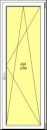 Porta balcone PVC Rehau, 1 anta, 800 x 2200, colore legno NON standard