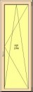 Porta balcone PVC Rehau, 1 anta, 800 x 2200, colore legno NON standard