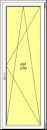 Porta balcone PVC Rehau, 1 anta, 800 x 2200, colore bianco