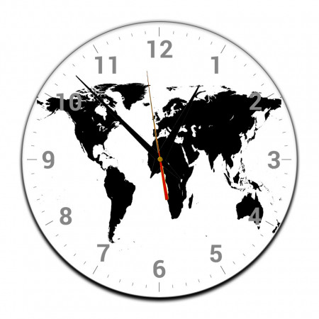 Ceas colecția Black Clock-continente-20x20 cm