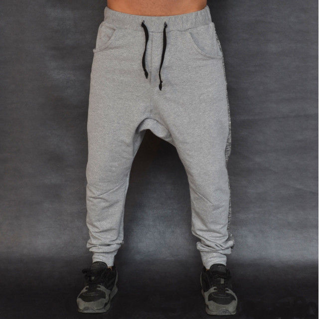 Men's Light grey joggers drop crotch sweat pants FALL/SPRING