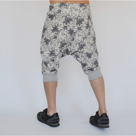 Men s Floral Motifs joggers drop crotch sweat shorts