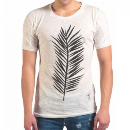 Herren T-Shirt mit Palmblatt-Motiv