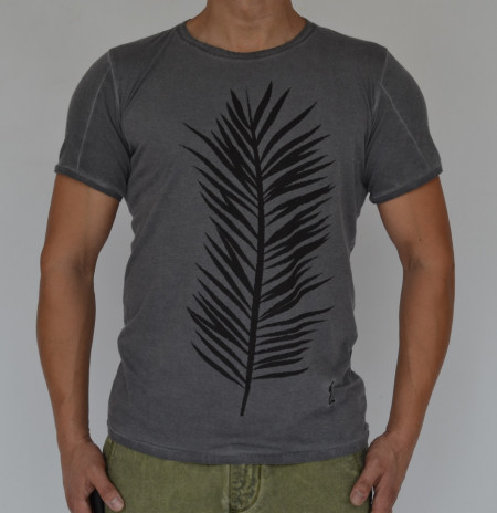 GREY OIL DYE MENS TSHIRT