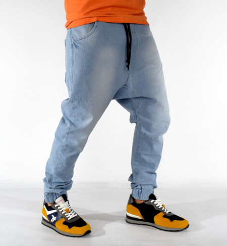 Drop crotch tapered sales jeans