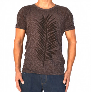 PURPLE BROWN OIL DYE MENS TSHIRT