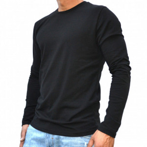 Schwarz HERREN T-SHIRT LANGARM