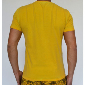 YELLOW OIL DYE MENS TSHIRT OIL DYE