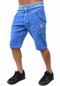МЪЖКИ КЪСИ ПАНТАЛОНИ RELIO ELECTRIC BLUE OIL DYE SHORTS С ИЗБЕЛВАНЕ ПО ШЕВОВЕТЕ