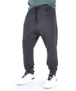 MEN'S BLACK JOGGERS DROP CROTCH SWEAT PANTS SPRING/SUMMER TRENDFIELD