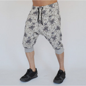 Men's Floral Motifs joggers drop crotch sweat shorts
