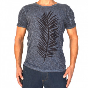 BLUE PURPLE OIL DYE MENS TSHIRT