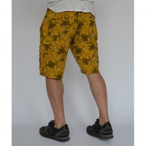 Men's Floral Motifs sweat shorts CARGO YELLOW OIL DYE