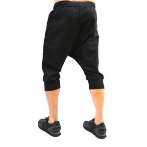 Men's Black drop crotch shorts
