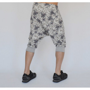 Men's Floral Motifs joggers drop crotch sweat shorts