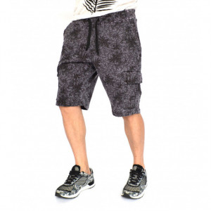 PANTALONI SCURȚI PENTRU BĂRBAȚI CU MOTIVE FLORALE CU BUZUNARI LATERALI OIL DYE GREY