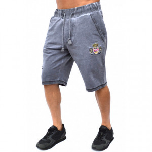 GREY OIL DYE RUGBY MENS SWEATSHORTS<