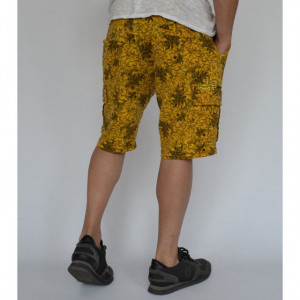 Men's Floral Motifs sweat shorts CARGO YELLOW OIL DYE