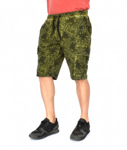 PANTALONI SCURȚI PENTRU BĂRBAȚI CU MOTIVE FLORALE CU BUZUNARI LATERALI OIL DYE KHAKI