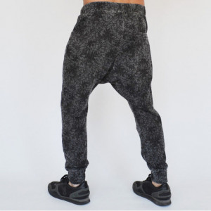 Men's Grey oil dye Floral Motifs joggers drop crotch sweat pants SPRING